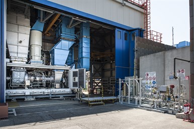 Baker Hughes Nova LT12 Turbine At Test Bench In Florence , Italy , Ready For Hydrogen Testing For Snam 's Istrana Project